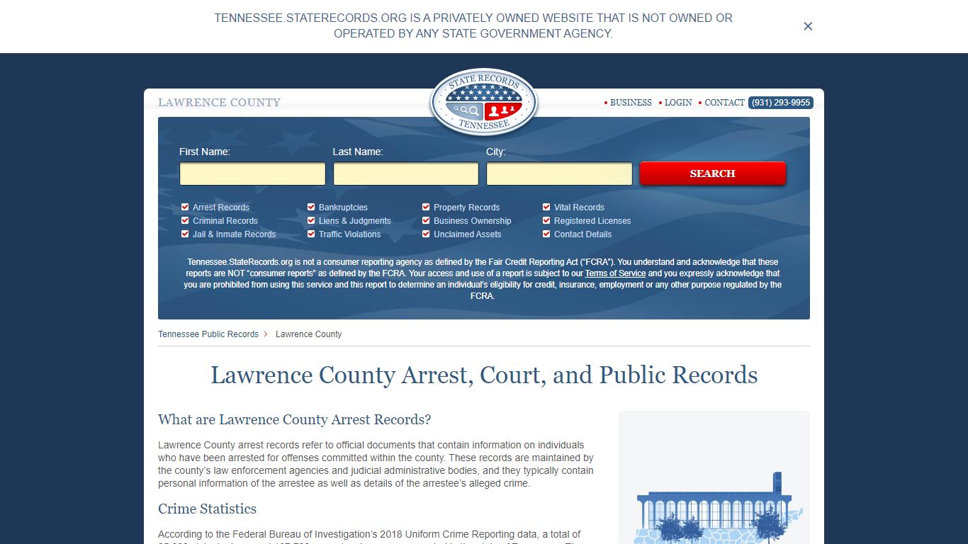 Lawrence County Arrest, Court, and Public Records