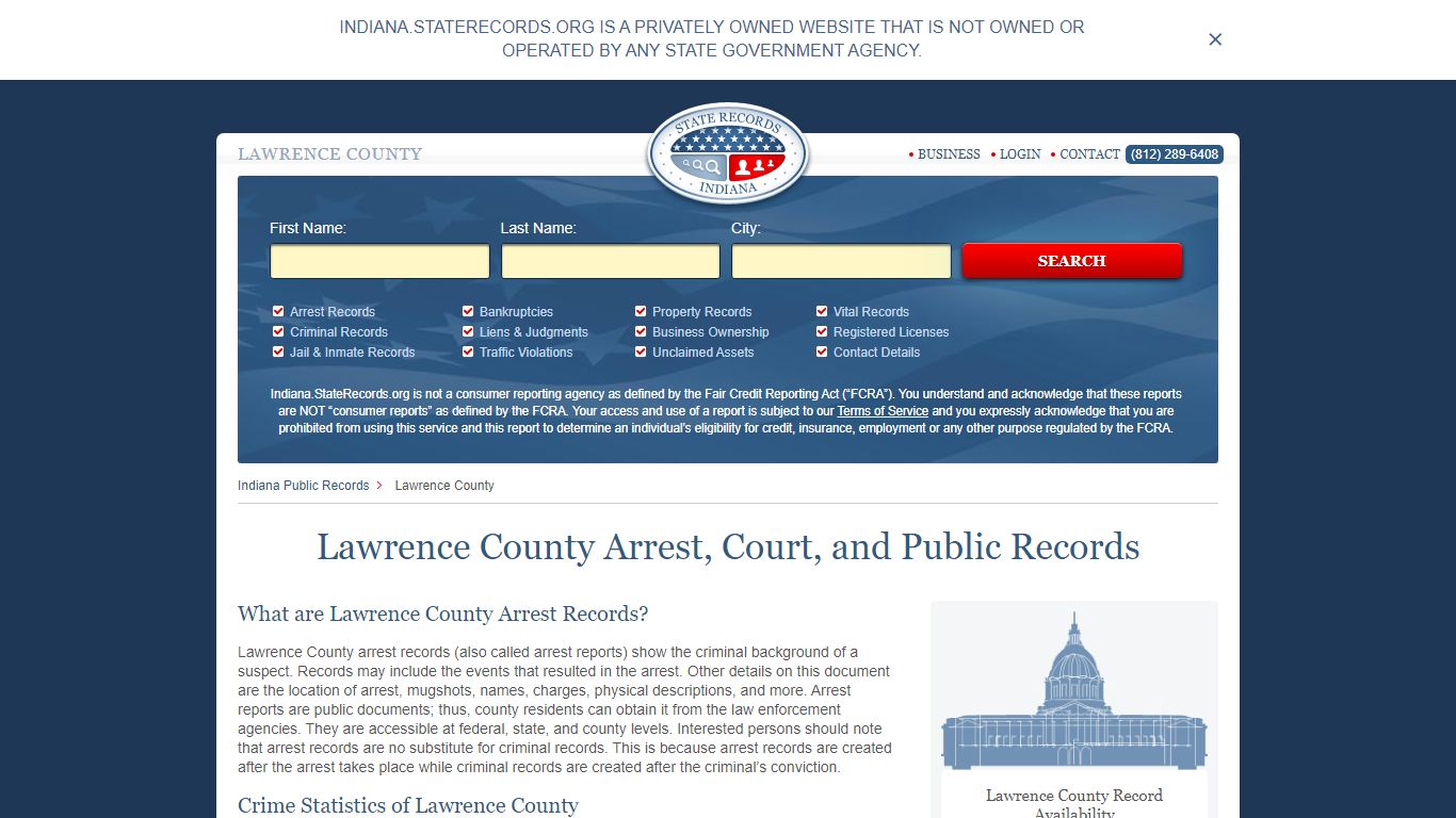 Lawrence County Arrest, Court, and Public Records
